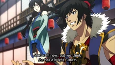 Keiichiro speaks to the crowd about Asai