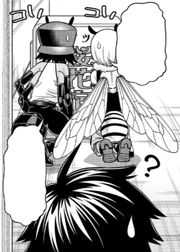 Milme and Avis worriedly observe the situation between their tribes and are discovered by Kimihito.