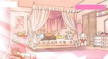 The plush chicks in Tio's room (right).