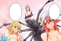 Miia and Centorea Noticing Rachnera Above Them