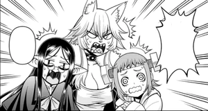 The three girls are initially shocked to see Ms Smith again.