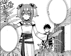 Kimihito follows the Alraune through the overgrown mansion.