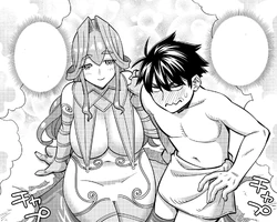 Kimihito is nervous to get so close to the Pitcher Plant Alraune.