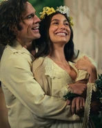 Billy and Camila at their wedding party.