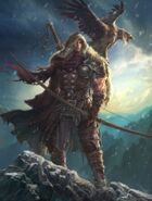 640x844 11052 Winter is coming 2d illustration winter hunter archer warrior fantasy picture image digital art