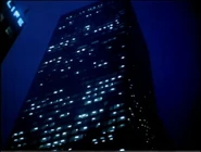 The office building at night.