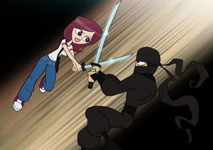Elise battling the Ninja.