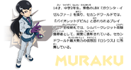 Muraku's character profile from the TVTokyo website.