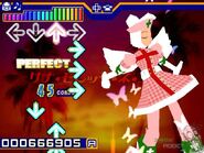Maid-Zukin during the gameplay of the beta version of DDR Ultramix