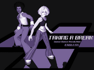 Disco and Lady in her 1stMIX outfit as they appear in the break screen from DDR PC