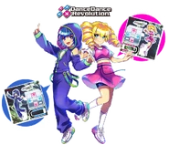 DDR A3 Emi and Yuni official acrylic stand art