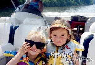 Young Paige and Brooke on boat