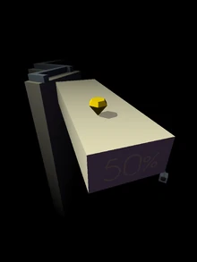 The 50% marker in The End - Theo5970. (Seen only if you change camera direction