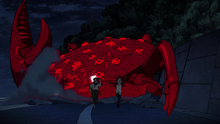 The earthbound spirit chasing Momo and Okarun (Anime)