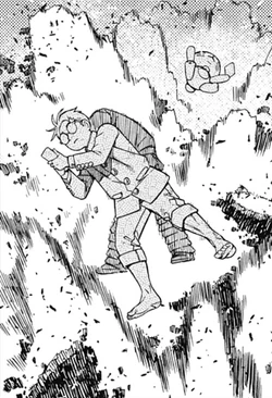 Okarun using Rock-hard Costinus