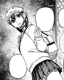 Momo with Okarun's kintama