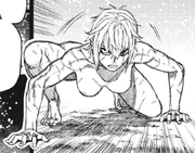 The alien woman outside her exosuit.