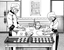 Count Saint-Germain and his subordinate baking bread together.