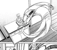 Okarun teleporting from the Ayase house…