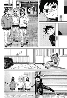 Okarun following Momo