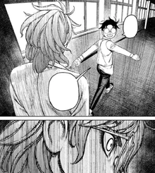 Sanjome unsettled during his chance to steal Okarun's power.