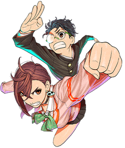 Momo y Okarun coloreados