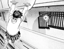 Momo spotting the true outline of Bamora's kaiju.