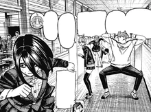 Koki fleeing from the History and Culture Research Club.