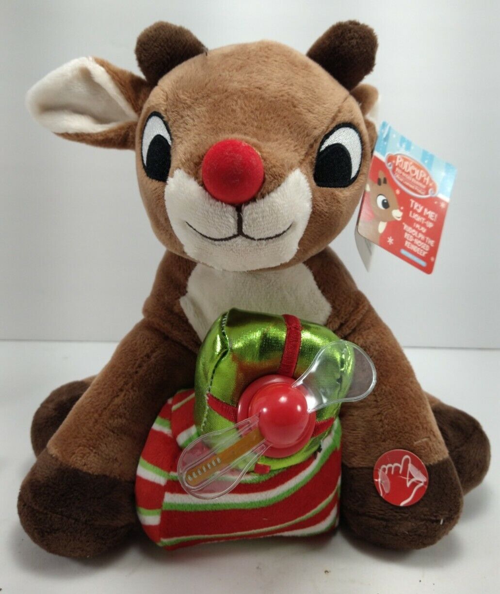 Rudolph stuffed animal light up nose hotsell