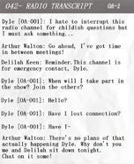 DyleNote.png (280 KB) Radio Transcript of Dyle, Arthur and Delilah