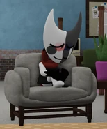 Twisted Razzle & Dazzle sitting on a chair in the Toon Rooms map in Roleplay mode