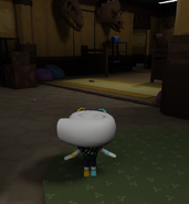 An area connected to one of the elevator spawns with a Triceratops and T-Rex skull