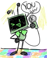 A drawing of Vee's Game Show found in the Lobby's Computer Room