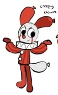 Early concept art of Creepy Clown Looey