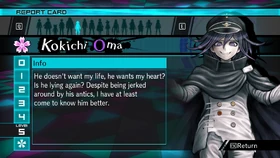 Kokichi Oma Report Card Page 5 (For Shuichi)