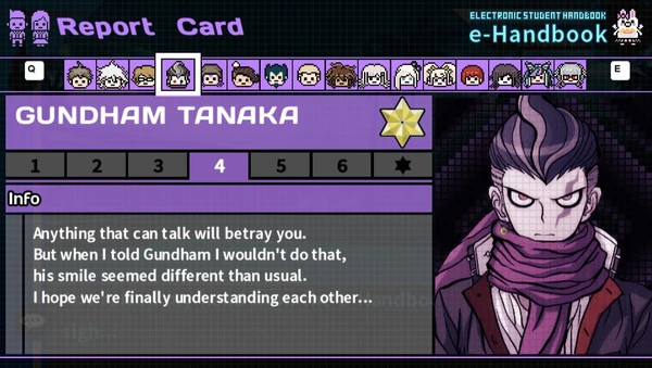 Gundham Tanaka's Report Card Page 4