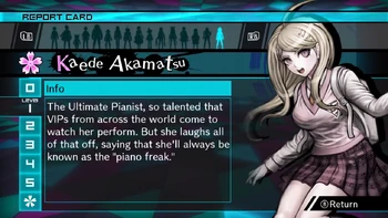 Kaede Akamatsu Report Card Page 1