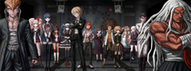 Chihiro and his classmates in the entrance hall.