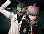 Danganronpa 1 CG - Makoto Naegi being attacked by Junko Enoshima