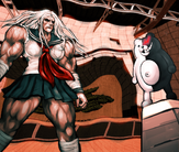 Danganronpa 1 CG - Sakura fighting Monokuma (08).png