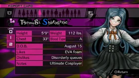 Tsumugi Shirogane Report Card Page 0 (For Kaede)