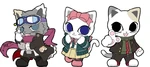 Namjatown mascots dressed as Danganronpa characters