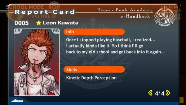 Leon Kuwata Report Card Page 4
