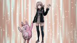 Chiaki and Monomi bidding their farewell