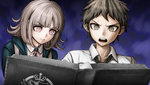 Hajime and Chiaki reading the student profiles