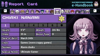 Free Time Events/Chiaki Nanami | Danganronpa Wiki | Fandom