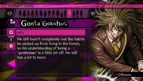 Gonta Gokuhara Report Card Page 1 (For Kaede)