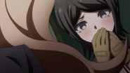 Despair Arc Episode 7 - Mukuro tearing up when Junko insults her breath