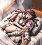 Mikan hugging Hajime