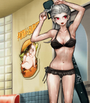 Peko arriving at the diner